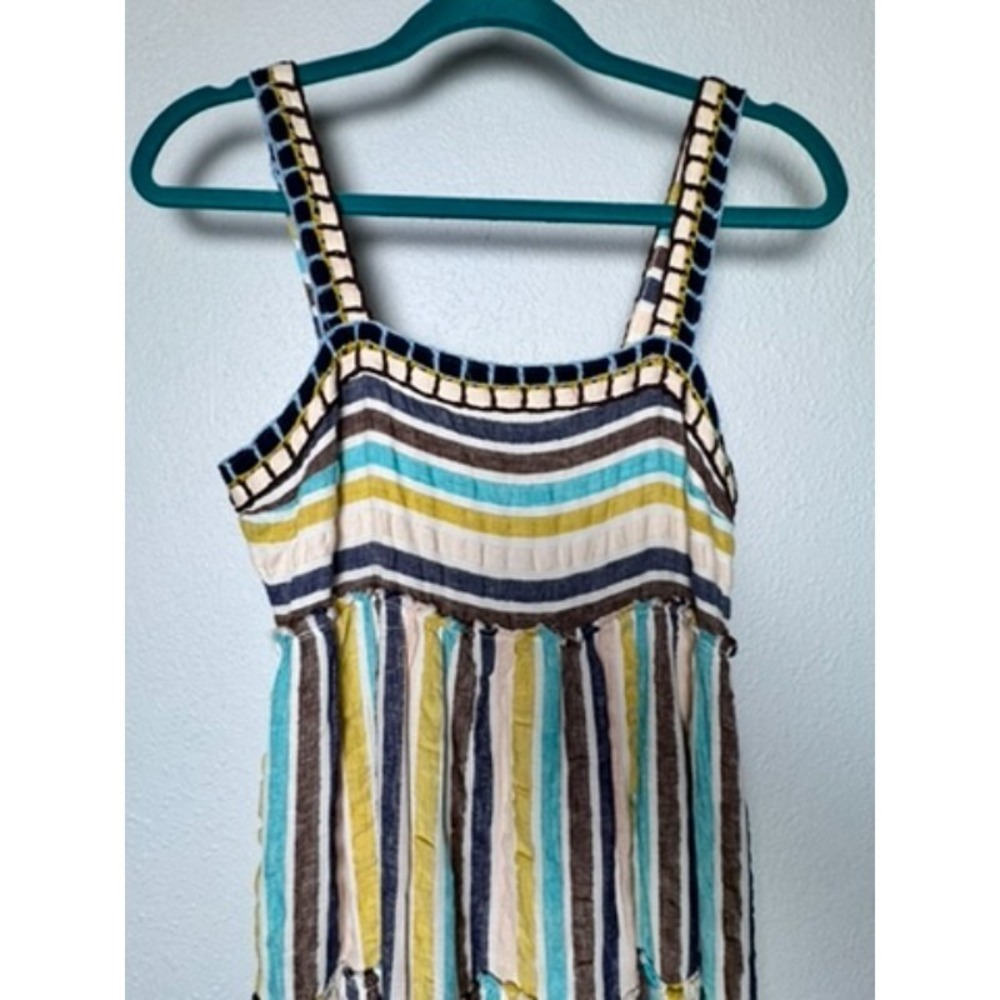 Anthropologie Rainbow Maxi Dress Women's 6P‎ Multi Striped Boho Chic Summer - Picture 6 of 15
